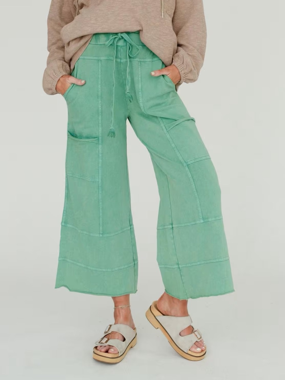 Casual Wide-Leg Drawstring Pants